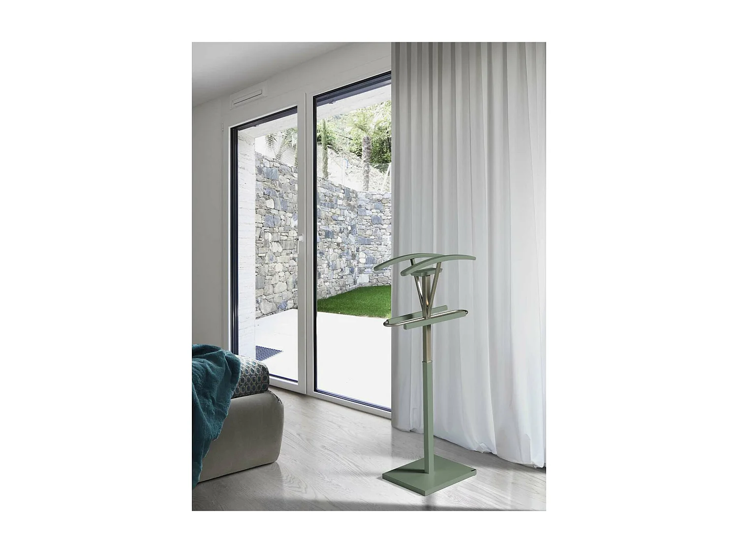 Galán 356 herraje cromo satinado lacado en color verde, 110 cm(alto)47 cm(ancho)34 cm(lar