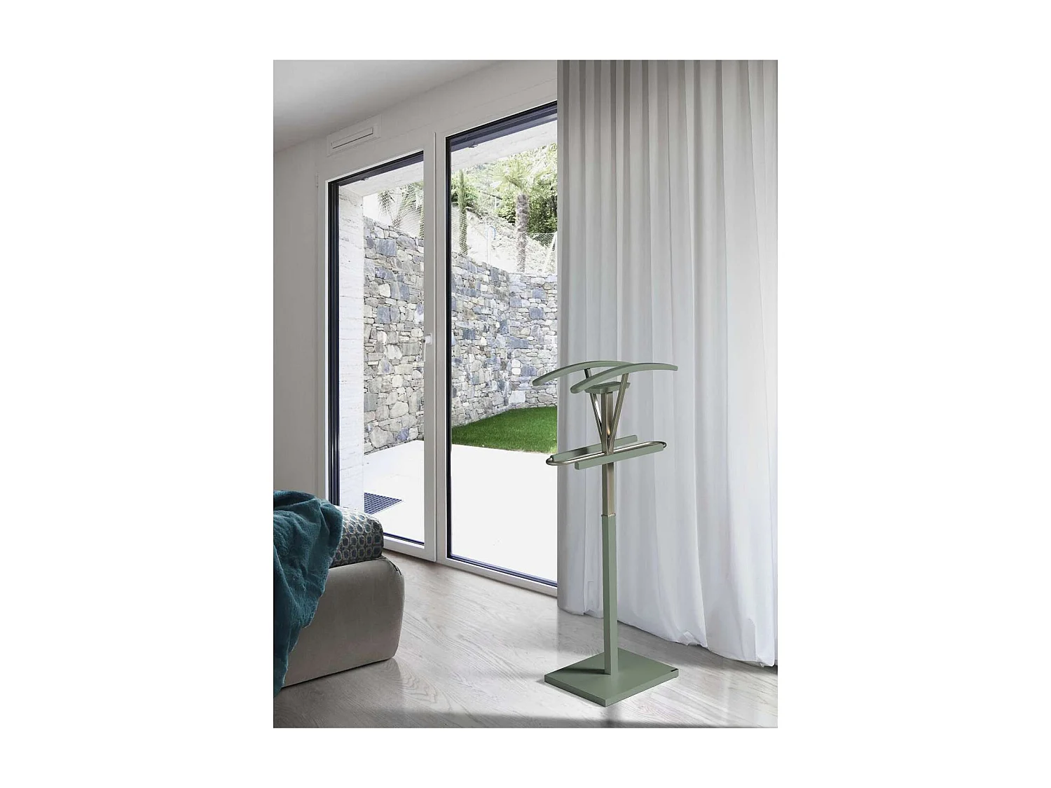 Galán 356 herraje cromo satinado lacado en color verde, 110 cm(alto)47 cm(ancho)34 cm(lar