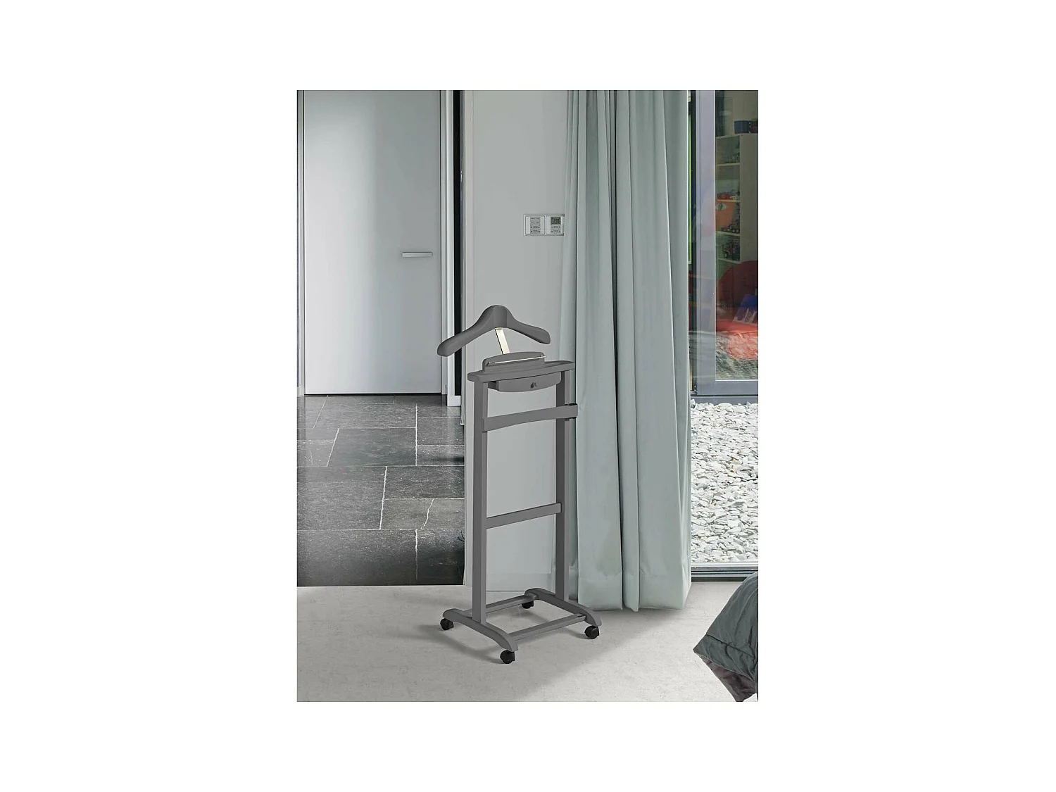 Galán de noche clásico 353 lacado en color gris, 110cm(alto) 47cm(ancho) 35cm(largo)