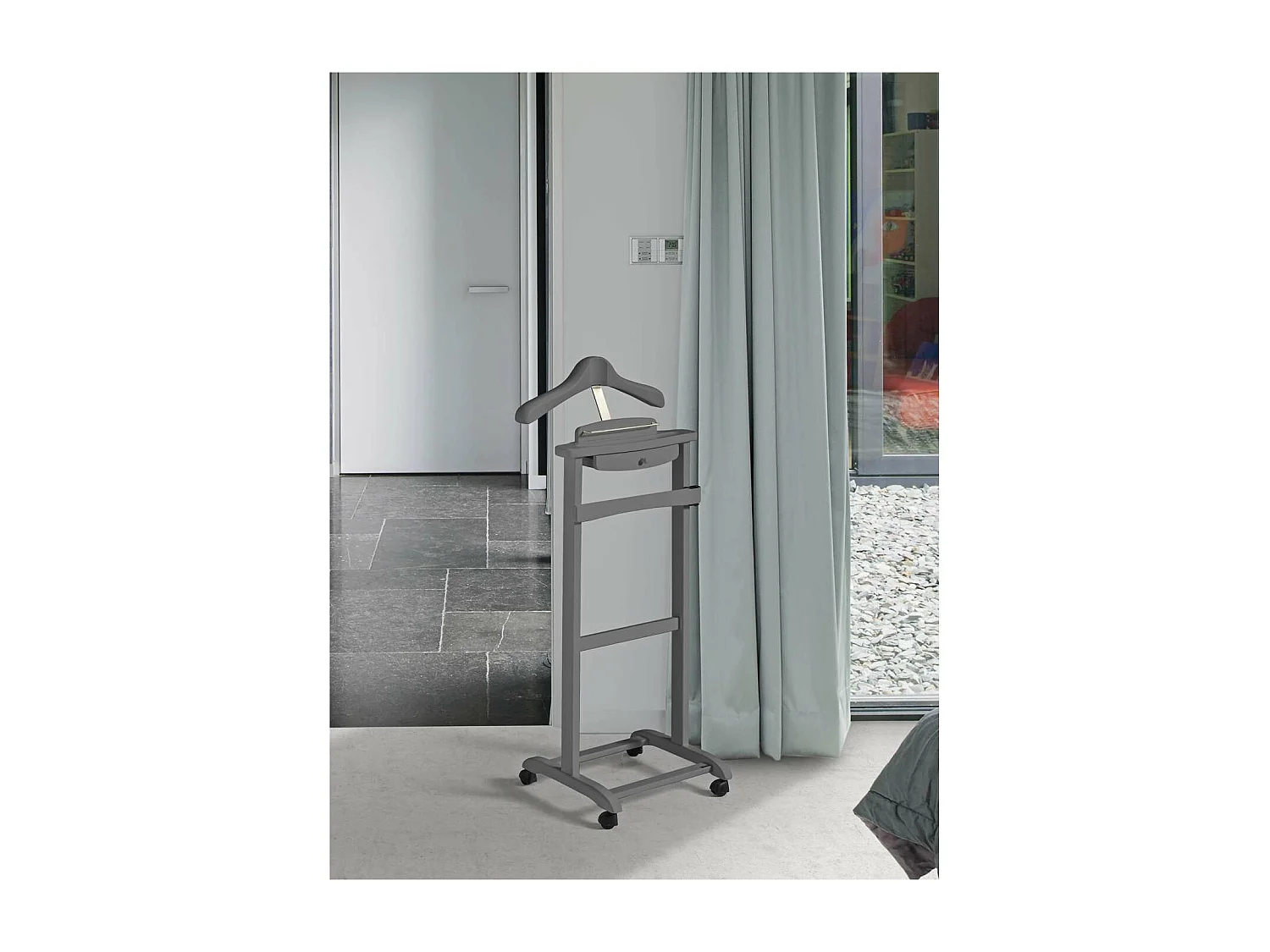 Galán de noche clásico 353 lacado en color gris, 110cm(alto) 47cm(ancho) 35cm(largo)