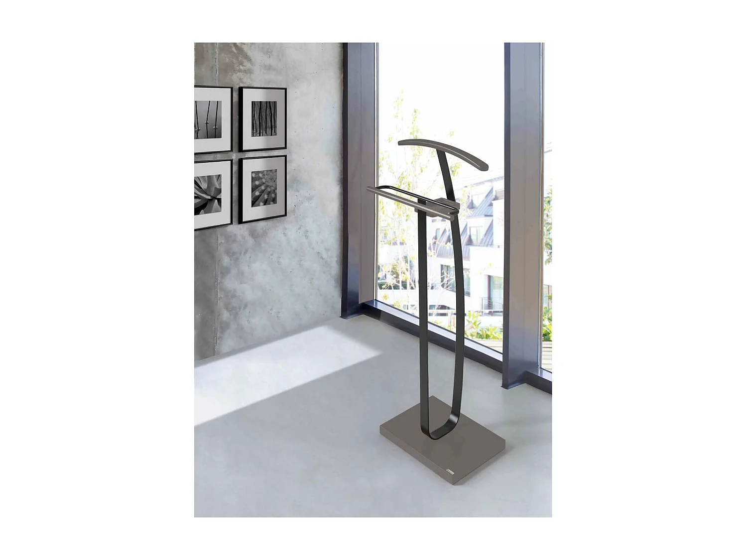 Galán 375 acabado lacado en color gris/negro, 115cm(alto) 48cm(ancho) 30cm(largo)