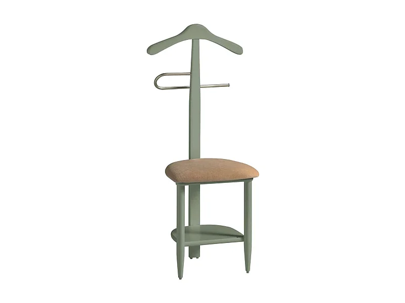 Galán 361 con asiento en beige herrajes cromado satinado lacado verde, 105 cm(alto)45 cm(