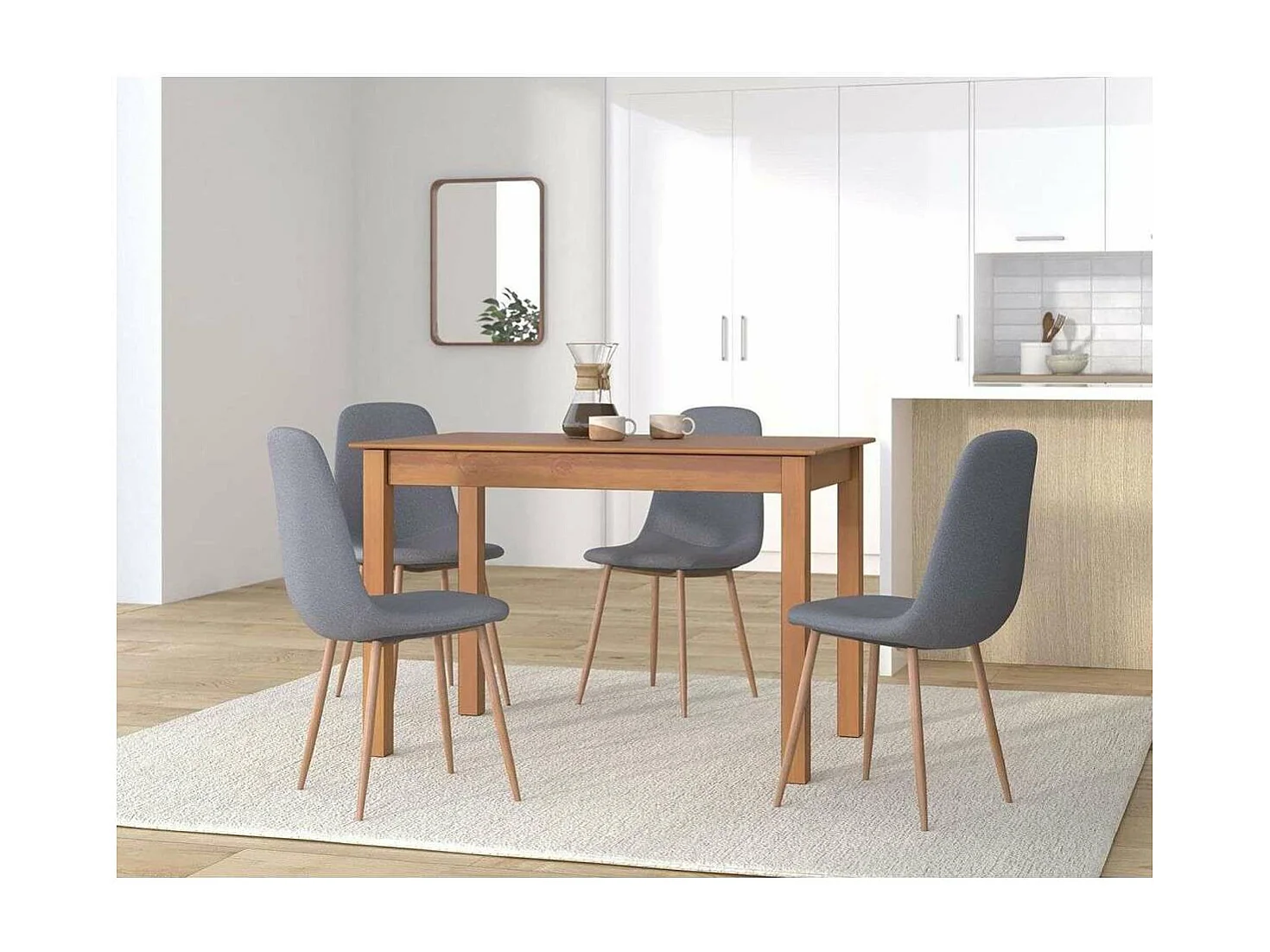 Mesa fija de comedor en Madera Maciza 73 cm(alto)120 cm(ancho)80 cm(largo)