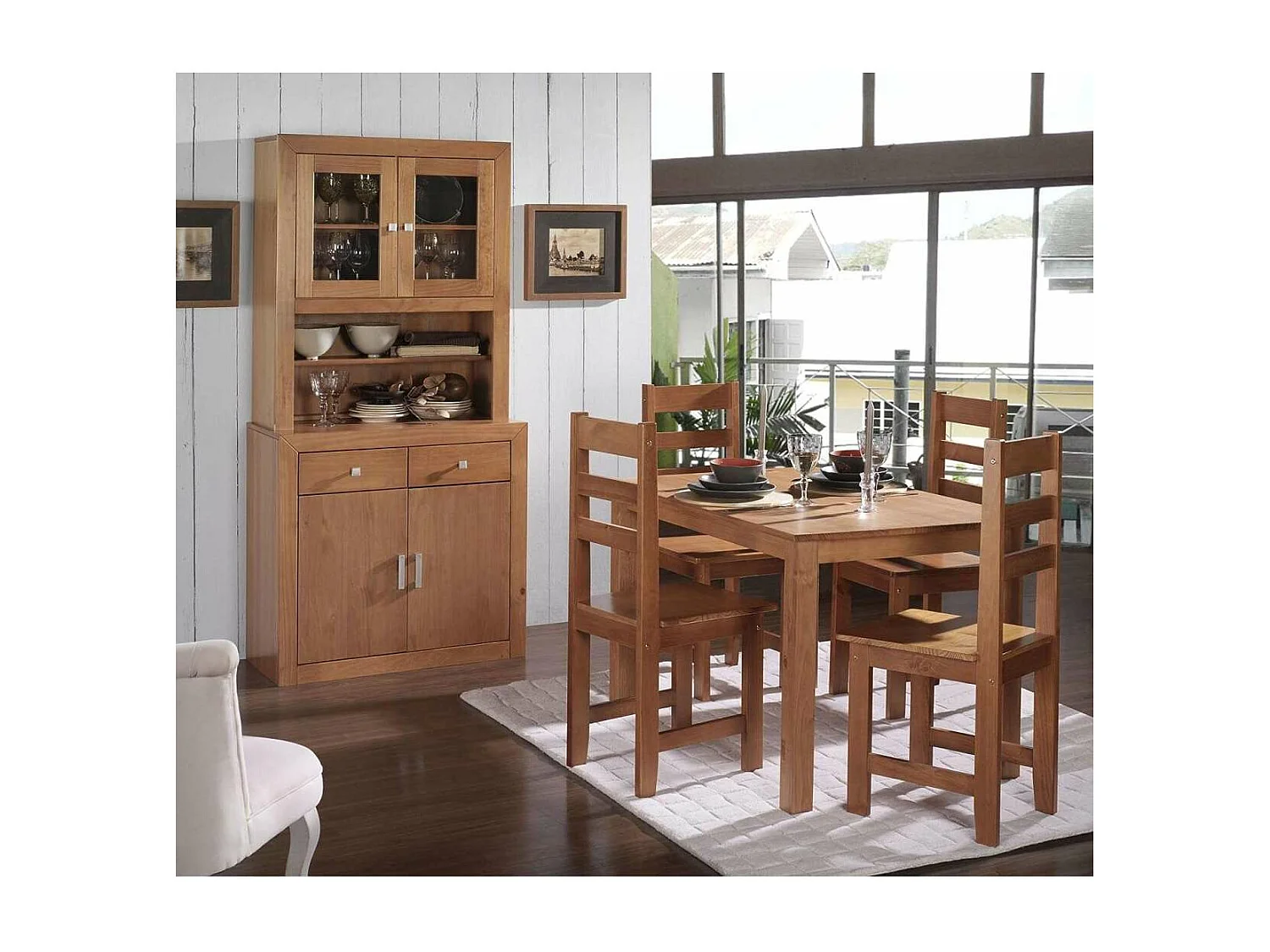 Mesa fija de comedor en Madera Maciza 73 cm(alto)120 cm(ancho)80 cm(largo)