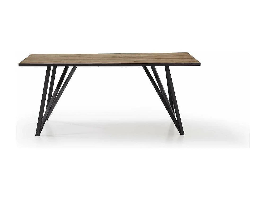 Mesa comedor rectangular DANIEL en acabado bocamina/negro, 76cm(alto) 180cm(ancho) 90cm(la
