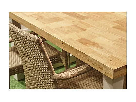 Mesa de comedor fija Loft Outdoor Roble nordish/ blanco, 160cm(ancho) 100cm(fondo) 76cm(al