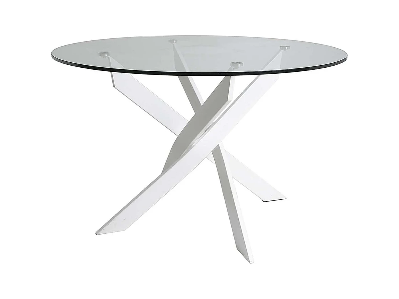 Mesa comedor redonda Rota acabado blanco, 120 cm(ancho) 76 cm(alto).