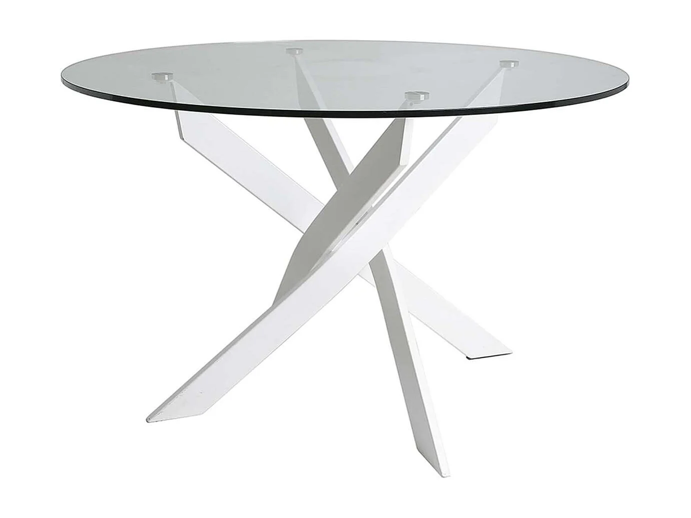 Mesa comedor redonda Rota acabado blanco, 120 cm(ancho) 76 cm(alto).
