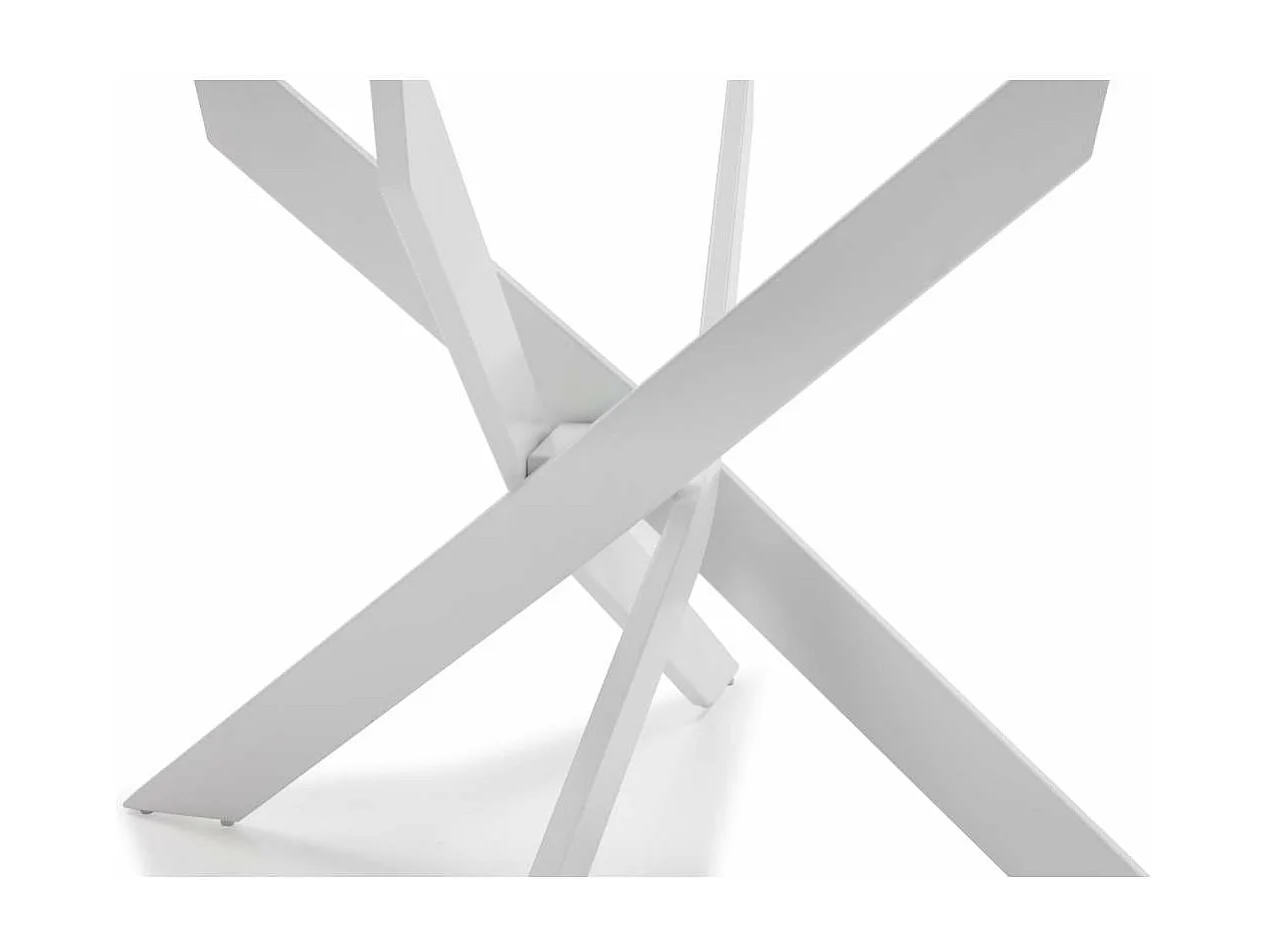 Mesa comedor redonda Rota acabado blanco, 120 cm(ancho) 76 cm(alto).