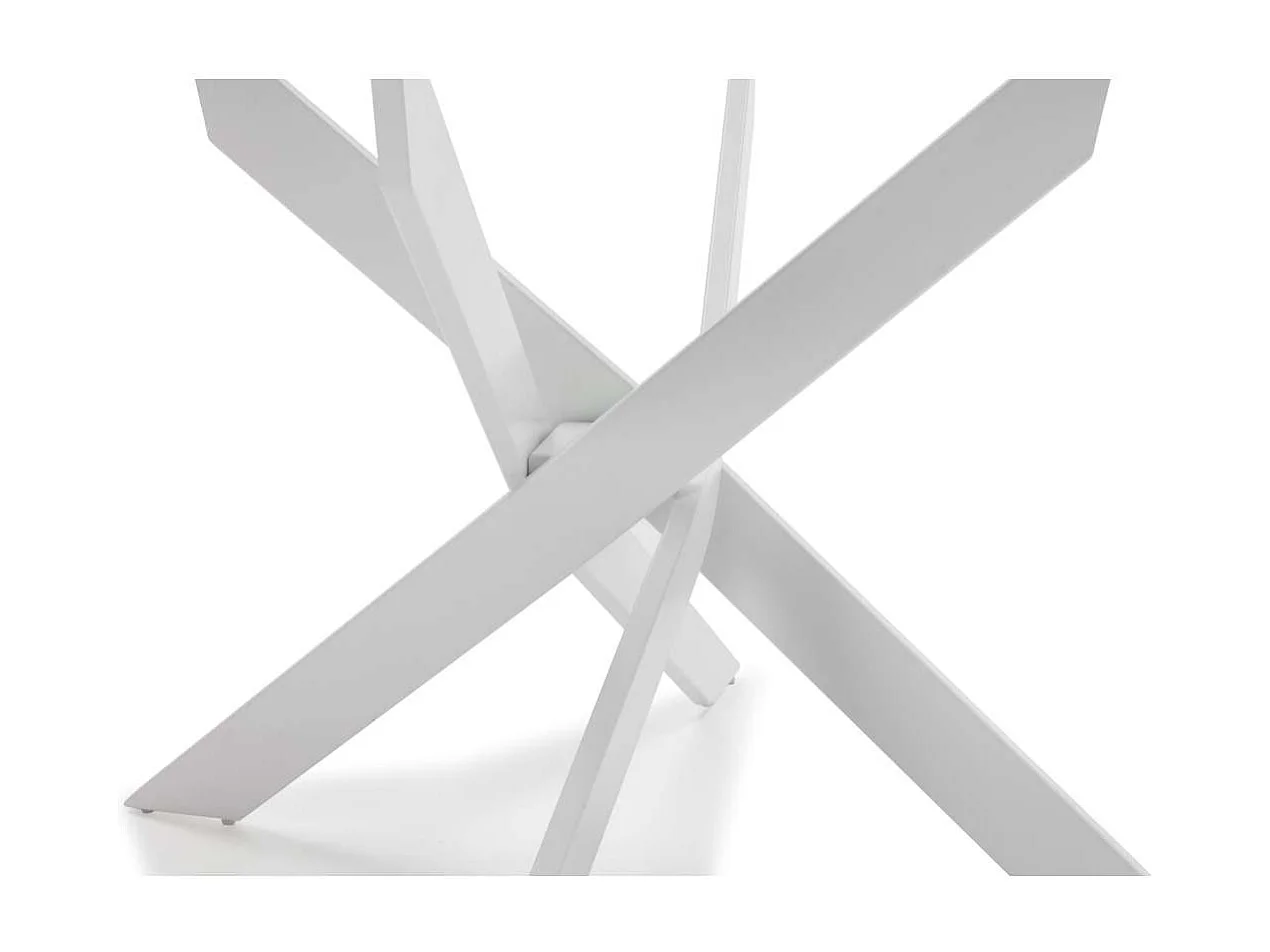 Mesa comedor redonda Rota acabado blanco, 120 cm(ancho) 76 cm(alto).