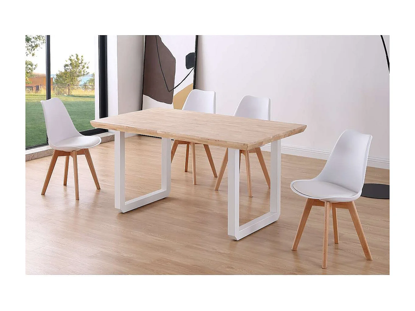 Mesa de comedor fija Roma Roble nordish/blanco  77 cm(alto)150 cm(ancho)90 cm(largo)