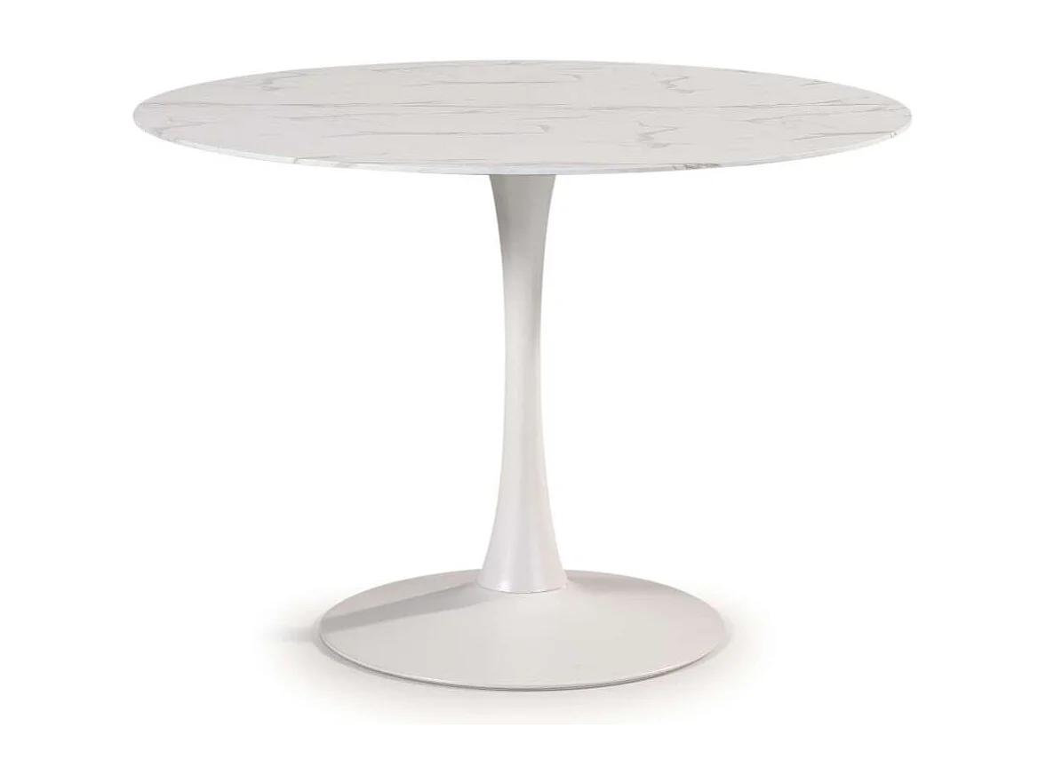 Mesa redonda modelo Adela acabado blanco, 75cm(alto) 110cm(ancho) 110cm(largo)