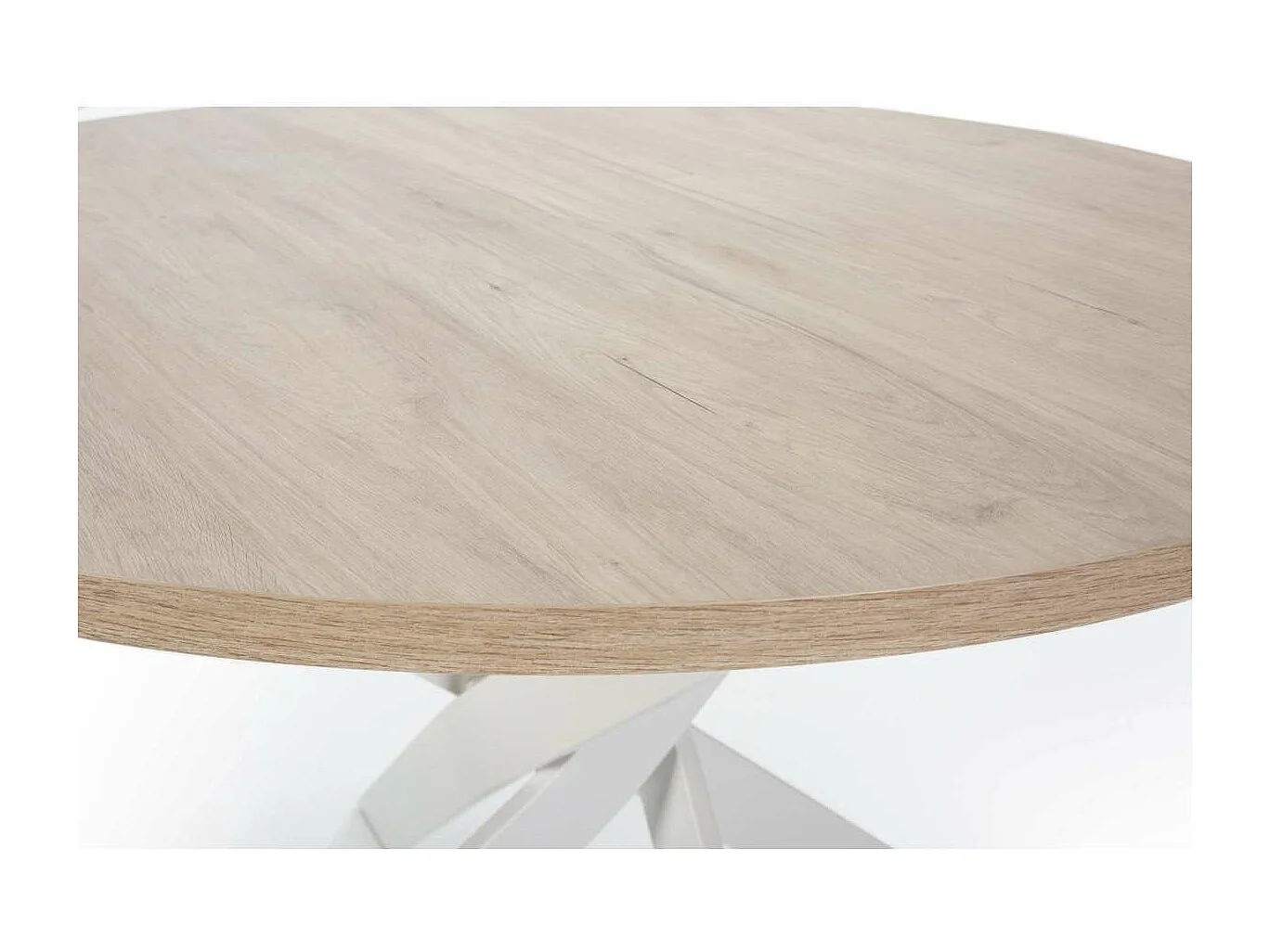 Mesa comedor redonda ALEJANDRO acabado sahara/blanco, 77cm(alto) 120cm(ancho) 120cm(largo)