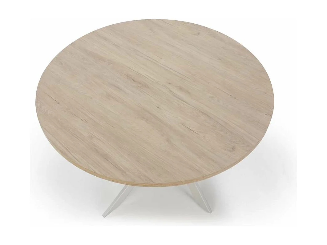 Mesa comedor redonda ALEJANDRO acabado sahara/blanco, 77cm(alto) 120cm(ancho) 120cm(largo)