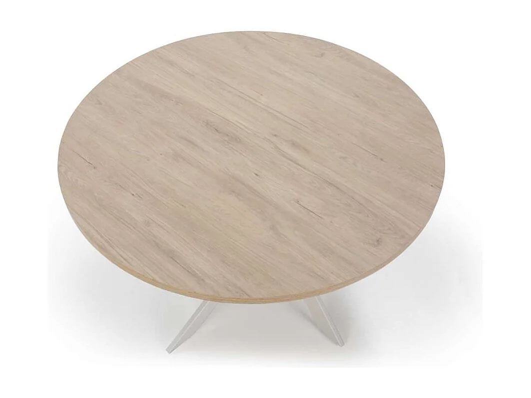 Mesa comedor redonda ALEJANDRO acabado sahara/blanco, 77cm(alto) 120cm(ancho) 120cm(largo)