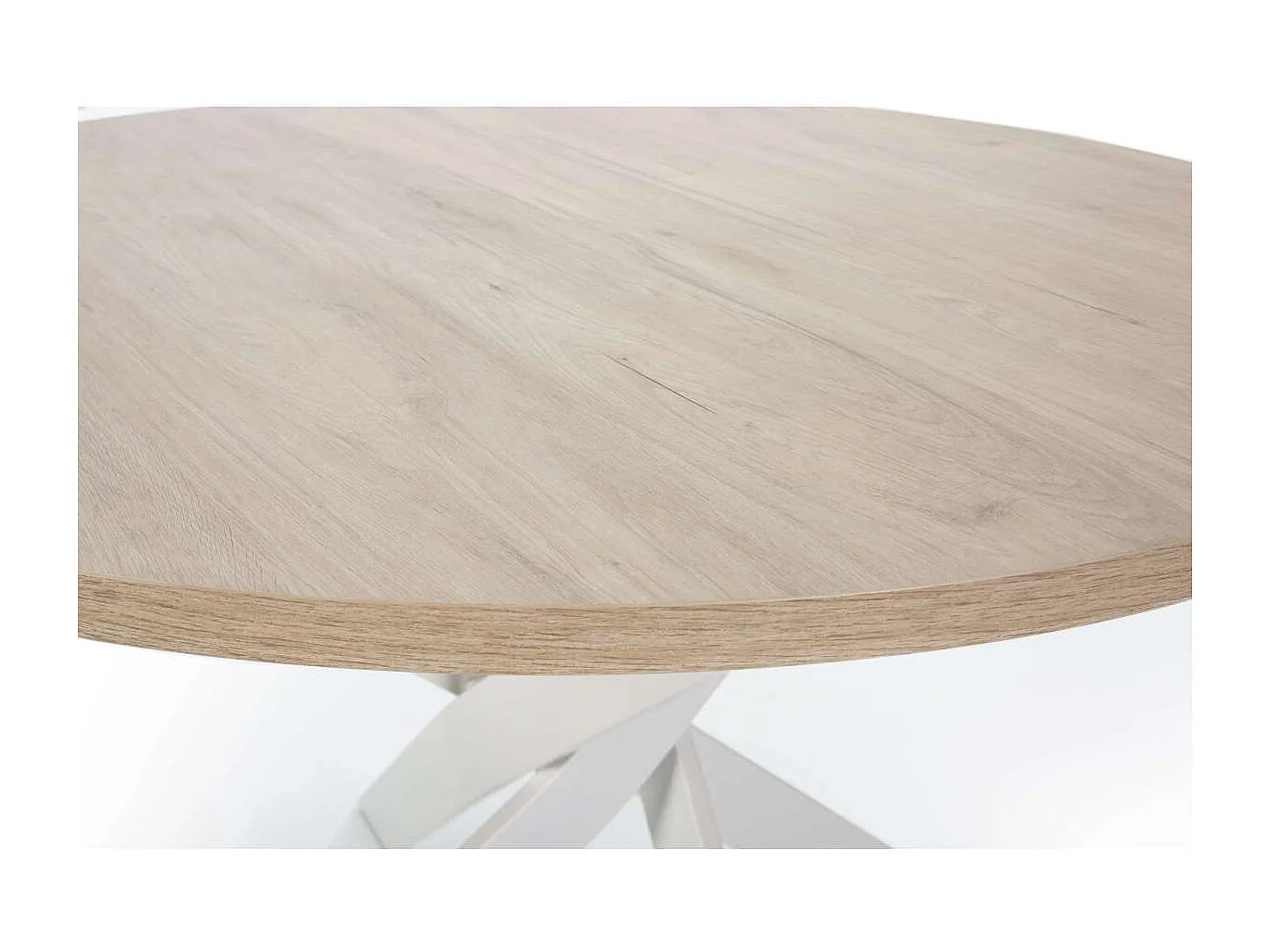 Mesa comedor redonda ALEJANDRO acabado sahara/blanco, 77cm(alto) 120cm(ancho) 120cm(largo)
