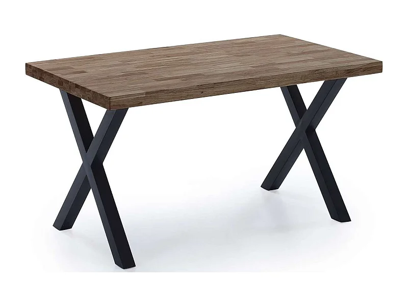 Mesa salon fija X-Loft-140 acabado roble american/negro, 76 cm(alto)140 cm(ancho)80 cm(lar