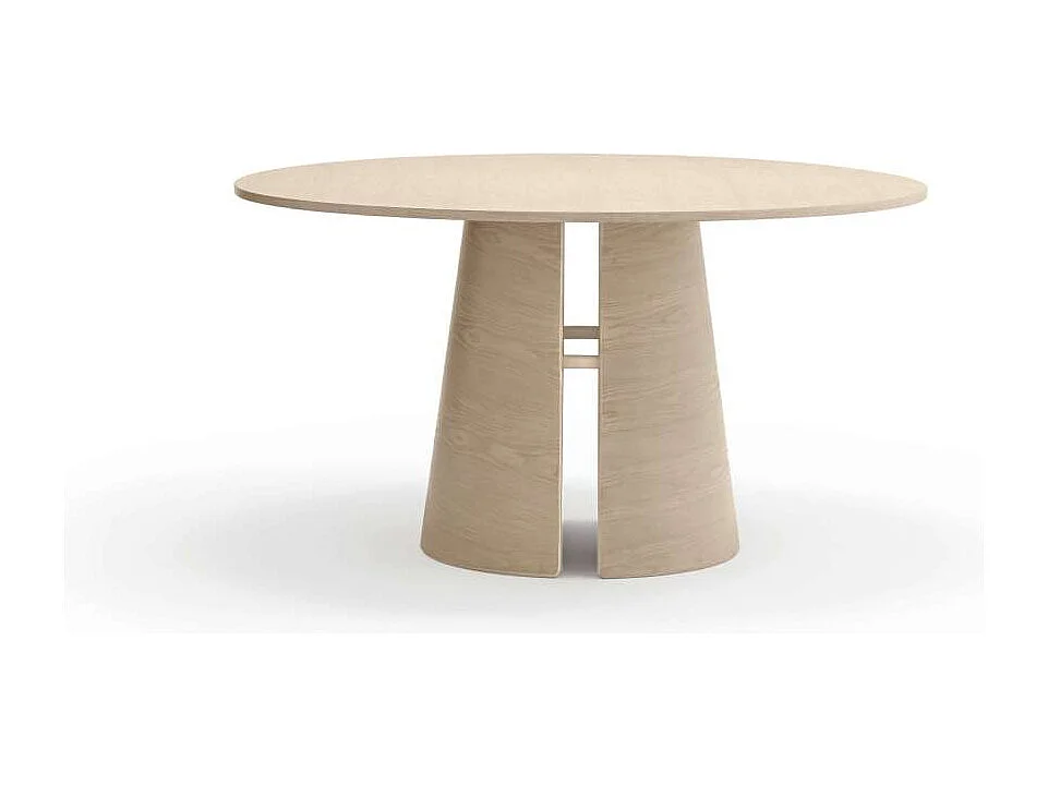Mesa redonda para cocina o comedor modelo Cep acabado natural claro, 137cm(ancho) 75cm(alt
