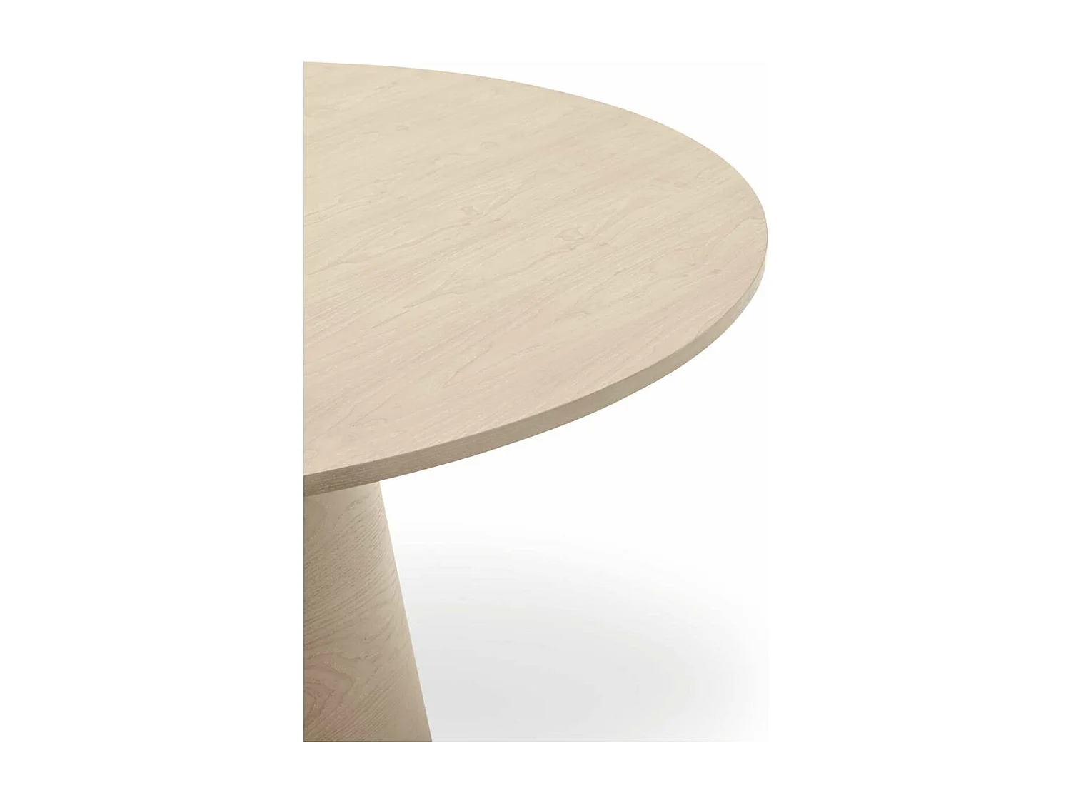 Mesa redonda para cocina o comedor modelo Cep acabado natural claro, 137cm(ancho) 75cm(alt