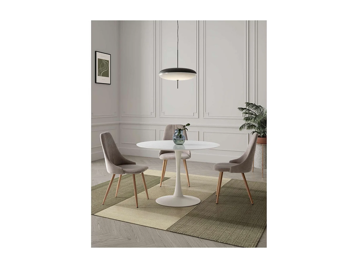 Mesa redonda Onda acabado blanco 75 cm(alto) 110 cm(ancho) 110 cm(largo)