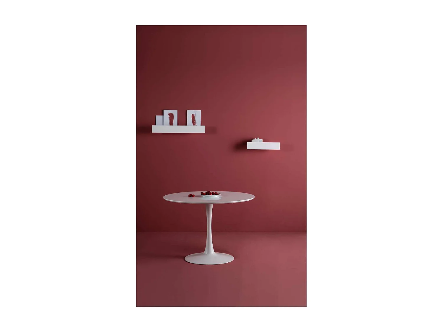 Mesa redonda Onda acabado blanco 75 cm(alto) 110 cm(ancho) 110 cm(largo)