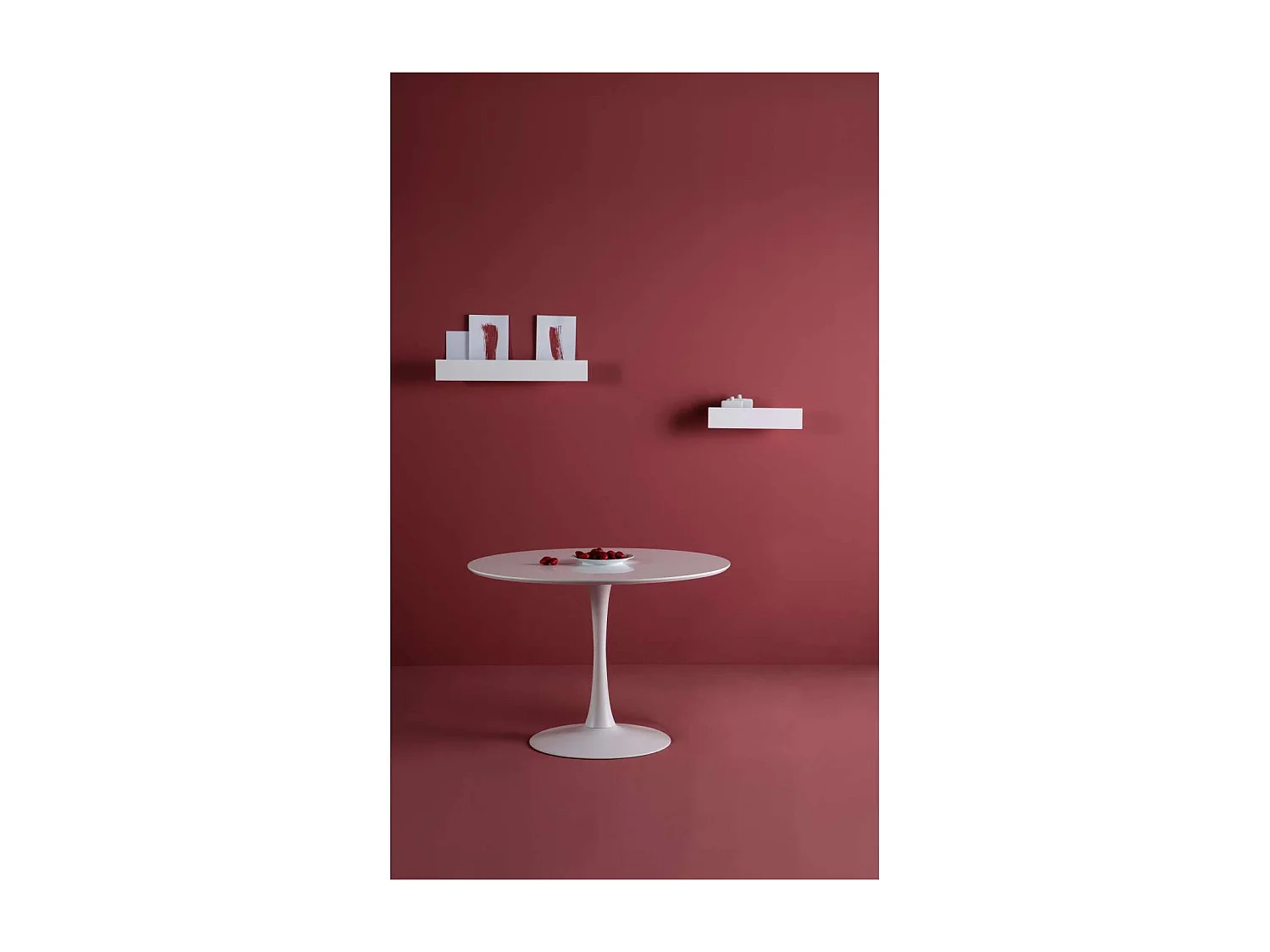 Mesa redonda Onda acabado blanco 75 cm(alto) 110 cm(ancho) 110 cm(largo)