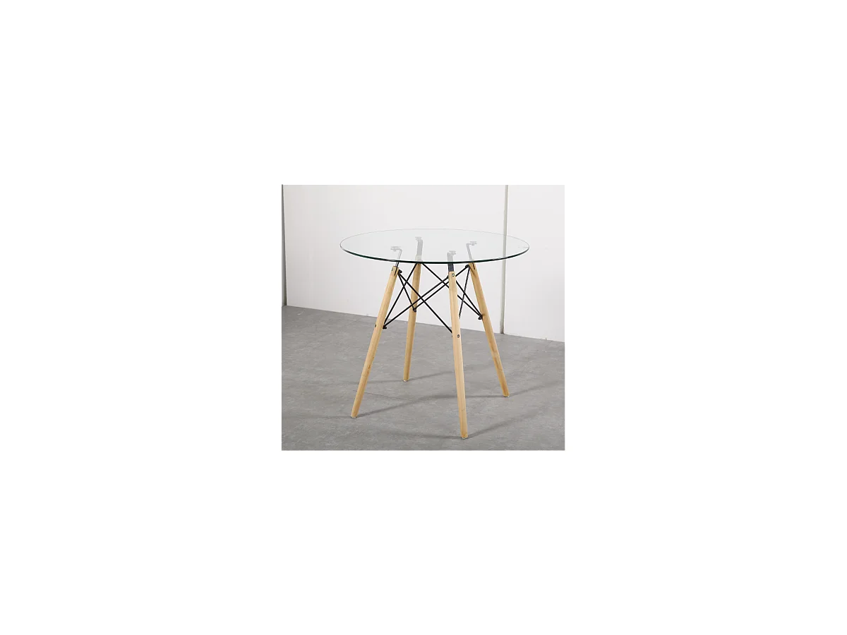 Mesa para cocina, comedor Md-Velez redonda acabado blanco, 80cm(ancho) 74cm(altura) 80cm(f