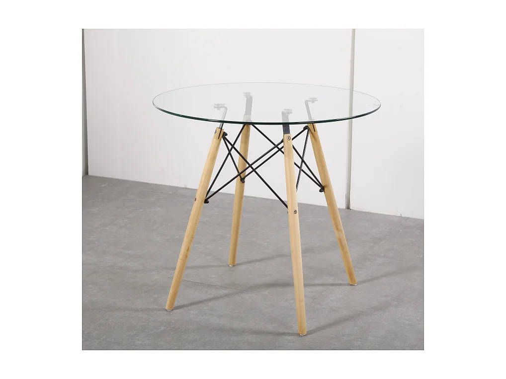 Mesa para cocina, comedor Md-Velez redonda acabado blanco, 80cm(ancho) 74cm(altura) 80cm(f