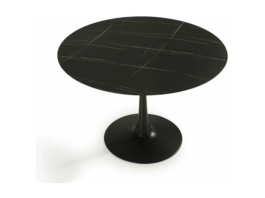 Mesa redonda modelo Adela acabado negro, 75cm(alto) 110cm(ancho) 110cm(largo)