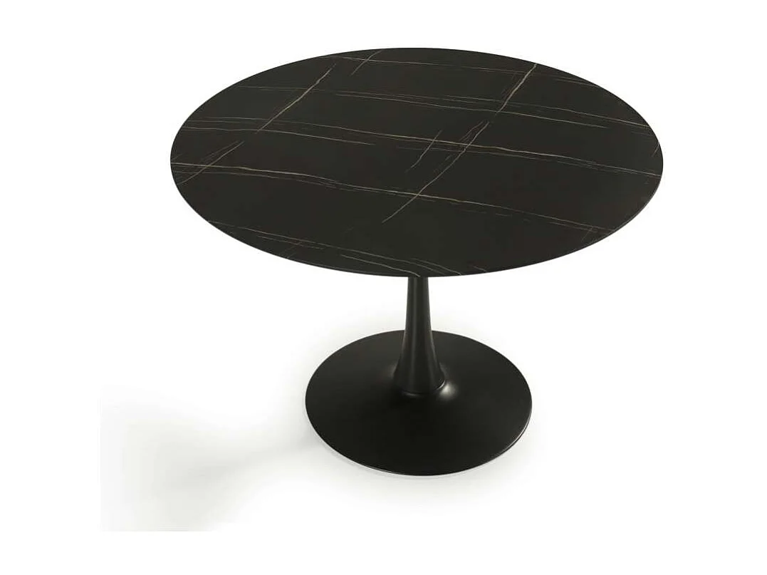 Mesa redonda modelo Adela acabado negro, 75cm(alto) 110cm(ancho) 110cm(largo)