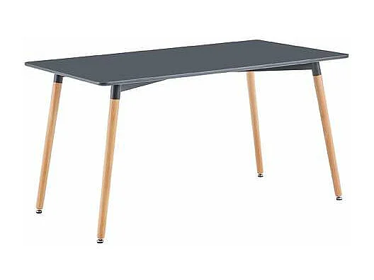 Mesa rectangular Md-Nordika fija acabado gris, 75 cm(alto) 140 cm(ancho) 80 cm(fondo).