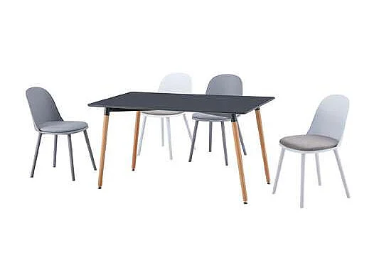 Mesa rectangular Md-Nordika fija acabado gris, 75 cm(alto) 140 cm(ancho) 80 cm(fondo).