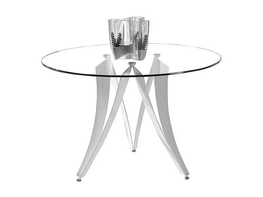 Mesa fija circular de vidrio templado Aroa, 120 x 77 cm (diámetro x alto)