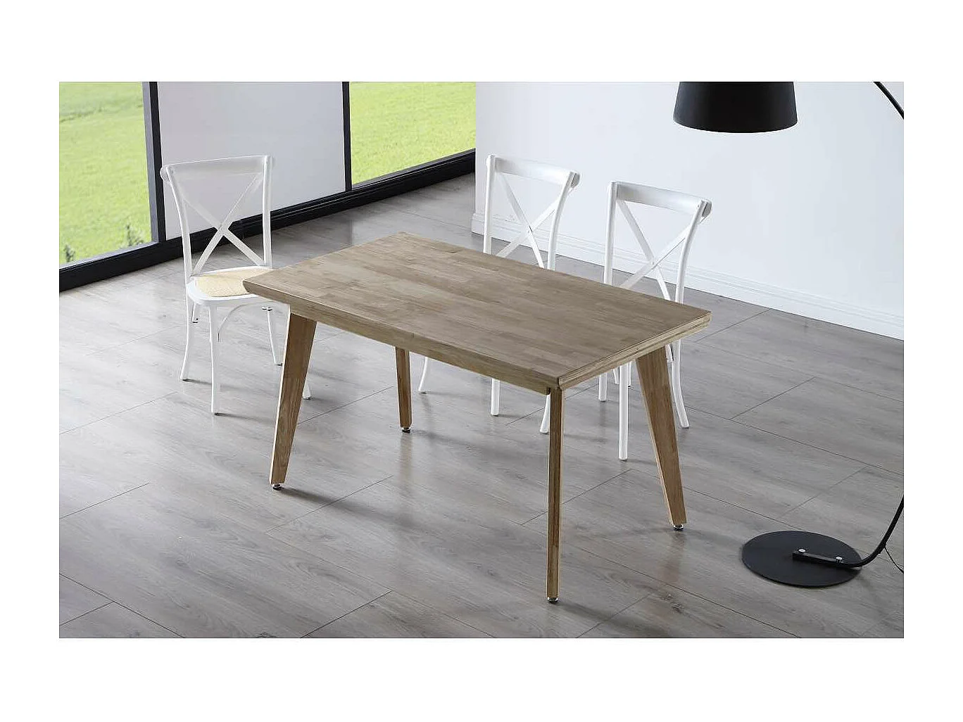 Mesa de comedor fija Genova acabado Roble Honey, 76cm(alto) 150cm(ancho) 90cm(largo)