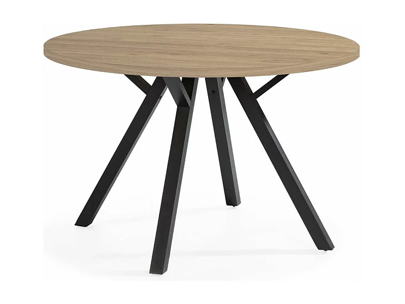 Mesa redonda de comedor Beli acabado natural, 77cm(alto) 120cm(ancho) 120cm(largo)