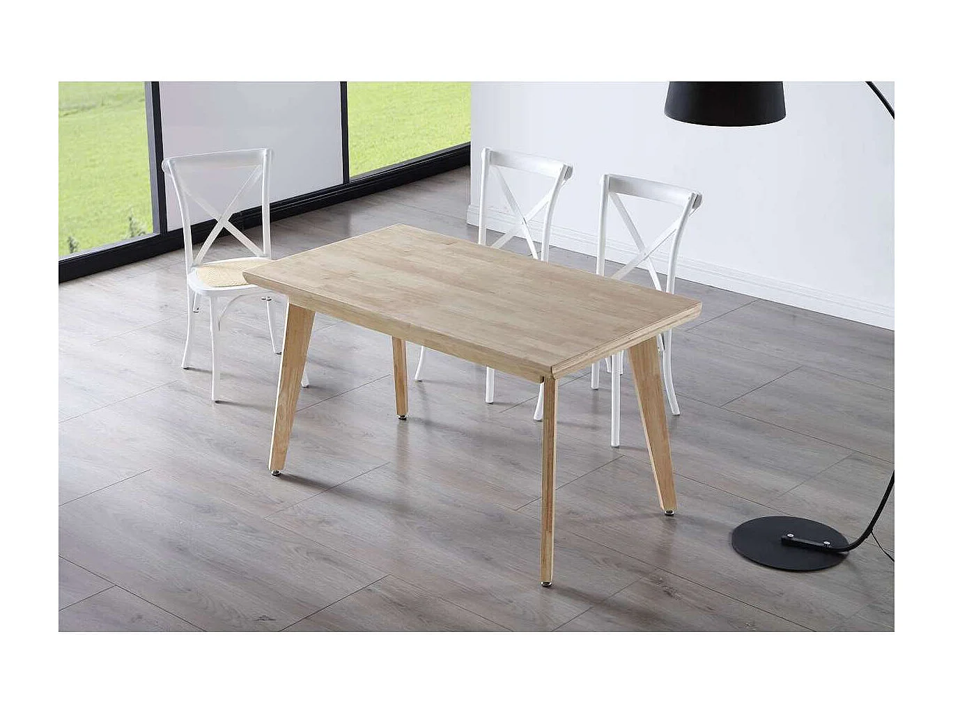 Mesa de comedor fija Genova acabado Roble Nordish, 76cm(alto) 150cm(ancho) 90cm(largo)
