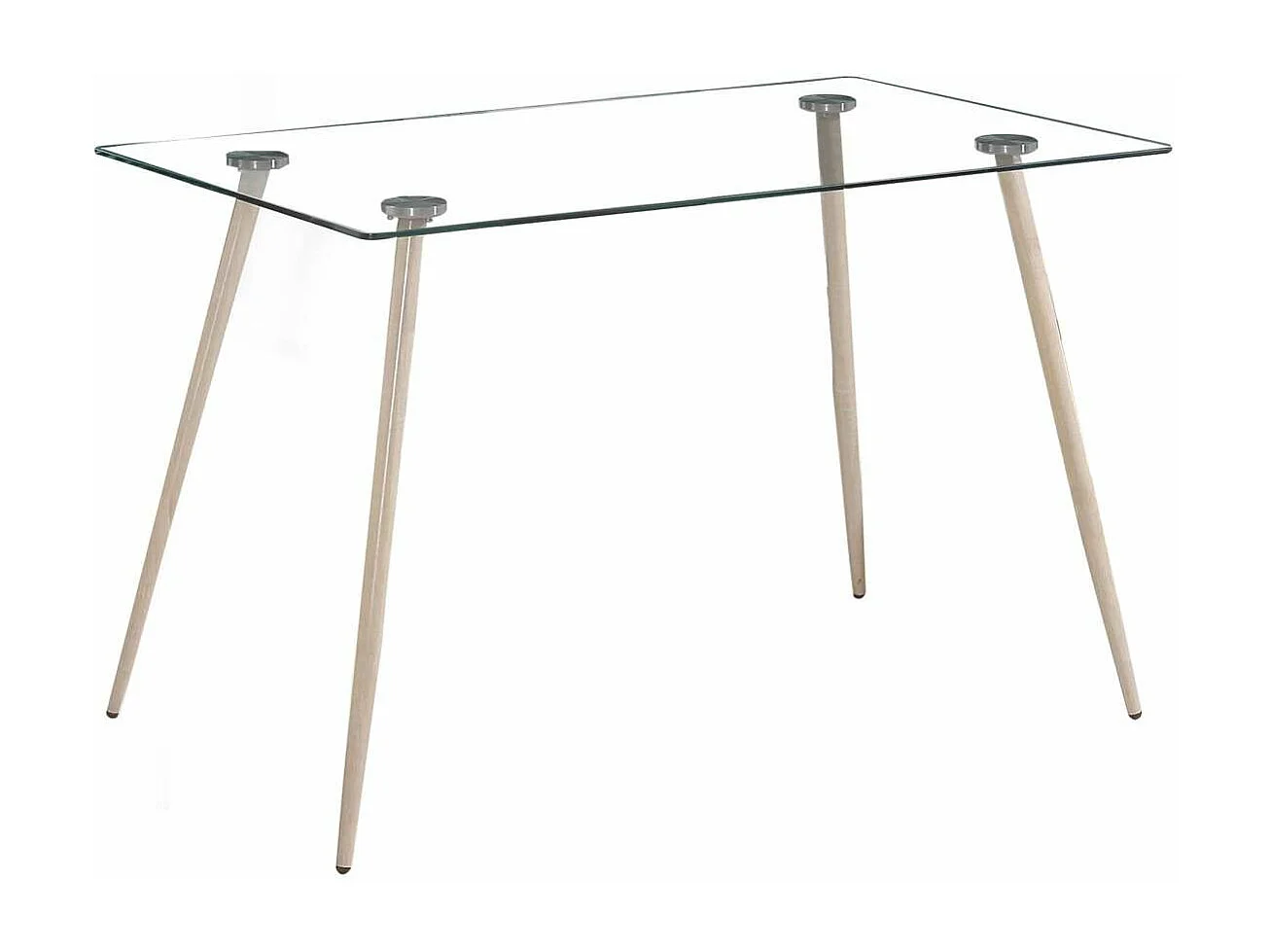 Mesa para cocina, comedor fija Md-Peter patas acero efecto madera, 120cm(ancho) 75cm(altur