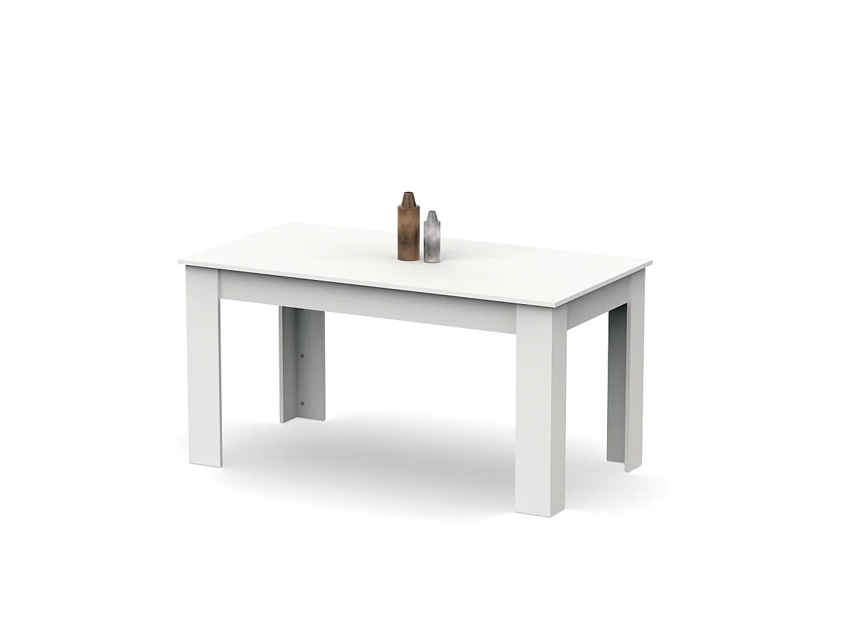 Mesa fija Kia para salón, cocina acabado blanco, 77 cm(alto)140 cm(ancho)80 cm(largo)