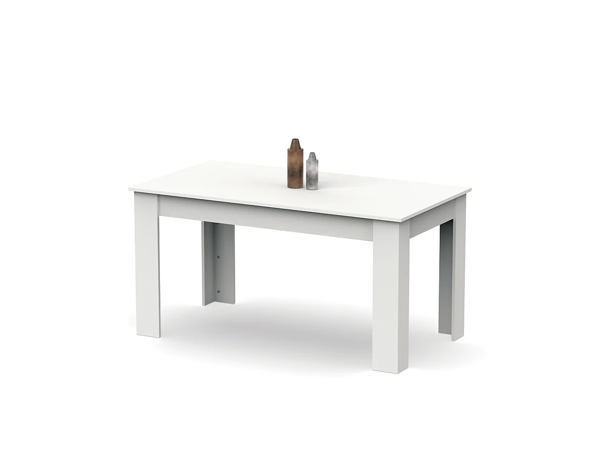 Mesa fija Kia para salón, cocina acabado blanco, 77 cm(alto)140 cm(ancho)80 cm(largo)