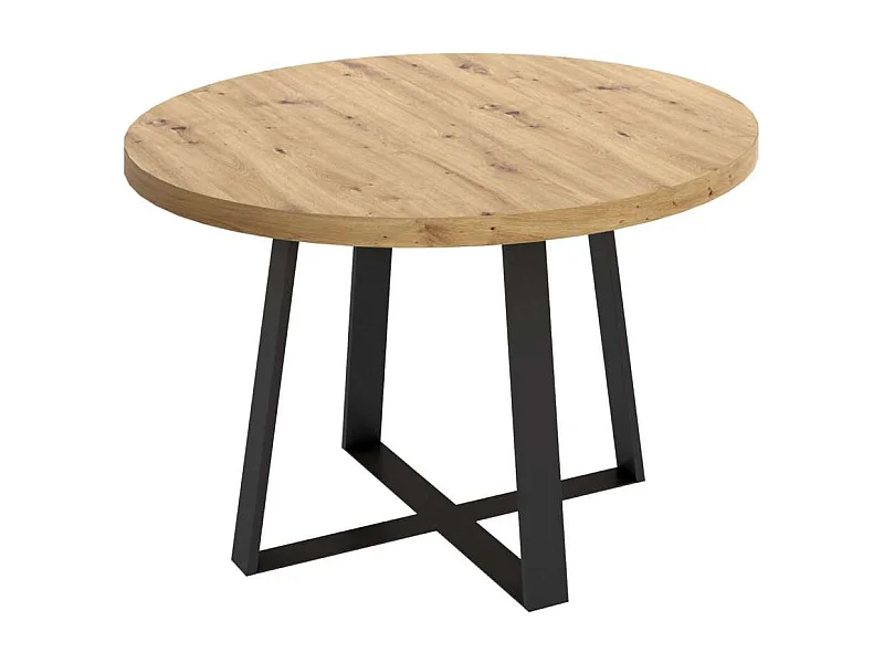 Mesa salon redonda fija Rin 120 acabado Nordic, 75 cm(alto)120 cm(ancho)90 cm(largo)