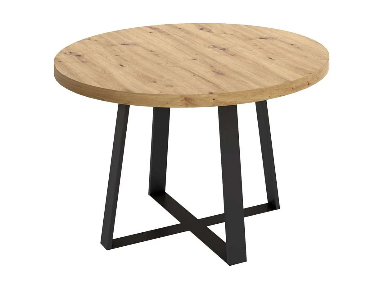 Mesa salon redonda fija Rin 120 acabado Nordic, 75 cm(alto)120 cm(ancho)90 cm(largo)