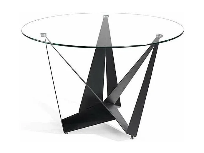 Mesa fija circular de vidrio templado Andrea, 120 x 76 cm (diámetro x alto)