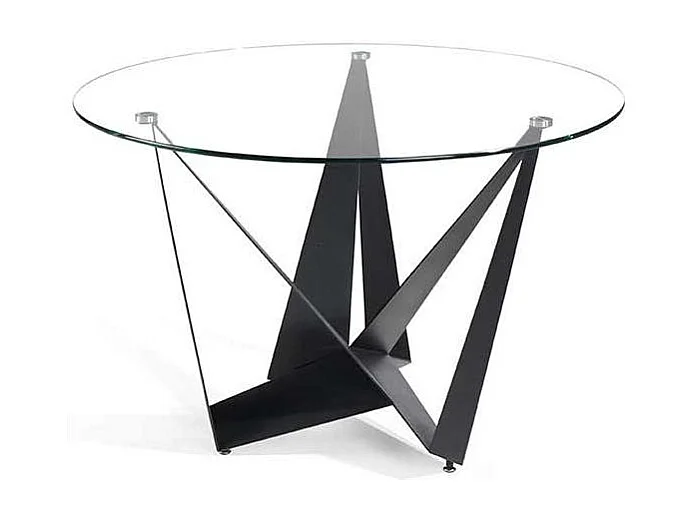 Mesa fija circular de vidrio templado Andrea, 120 x 76 cm (diámetro x alto)