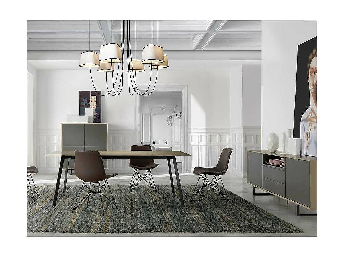 Mesa fija rectangular en blanco Leire, 180 x 90 x 75 cm (largo x ancho x alto)