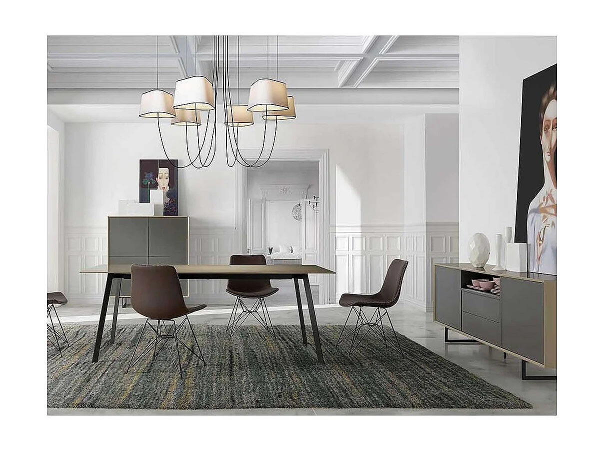 Mesa fija rectangular en blanco Leire, 180 x 90 x 75 cm (largo x ancho x alto)