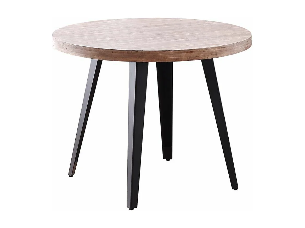 Mesa fija Berg roble honey patas metálicas negras 76 cm(alto) 100cm(ancho) 100 cm(largo)