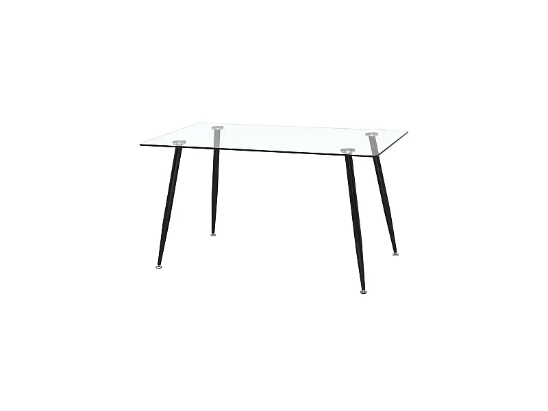 Mesa para cocina, comedor fija Md-Peter patas acero negro, 120cm(ancho) 75cm(altura) 70cm(