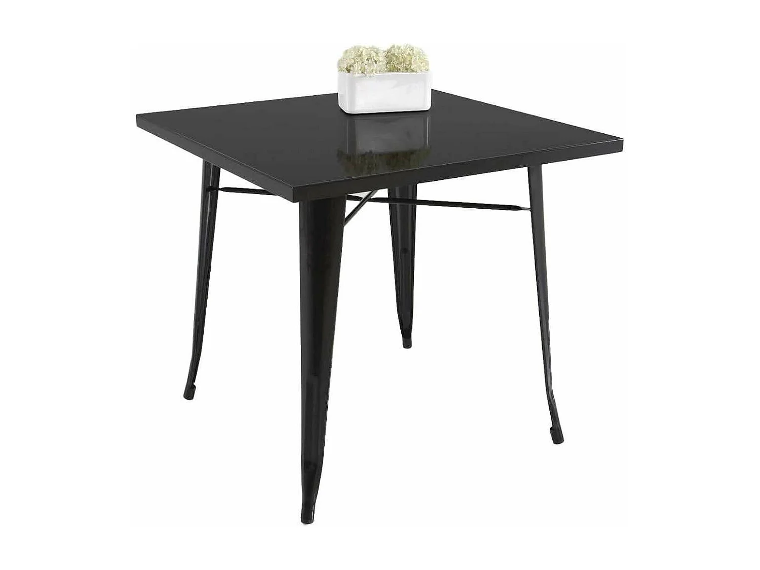 Mesa cuadrada para cocina o comedor acabado metal negro, 80cm(ancho) 75cm(alto) 80cm (larg