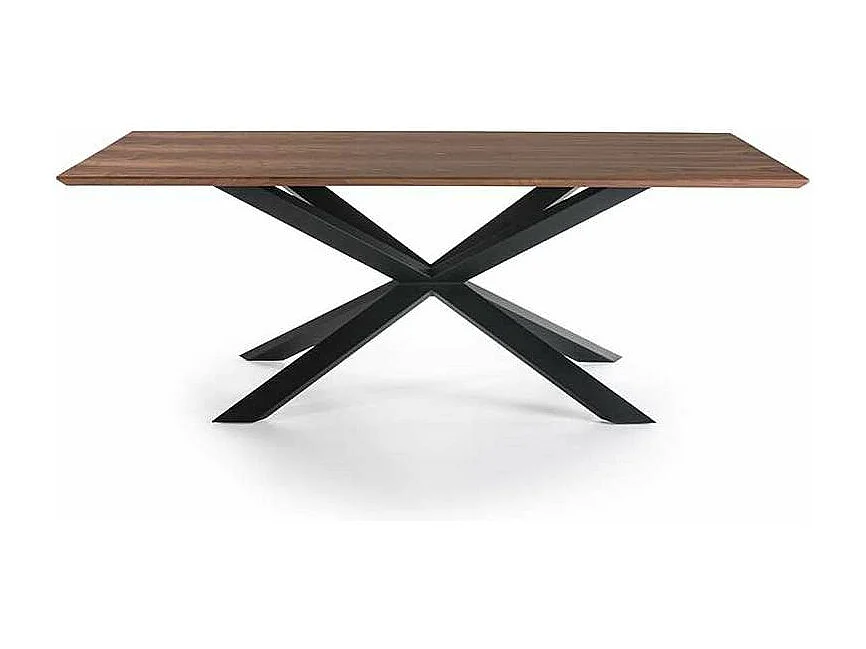 Mesa rectangular en chapa de nogal Nerea, 200 x 100 x 76 cm (largo x ancho x alto)