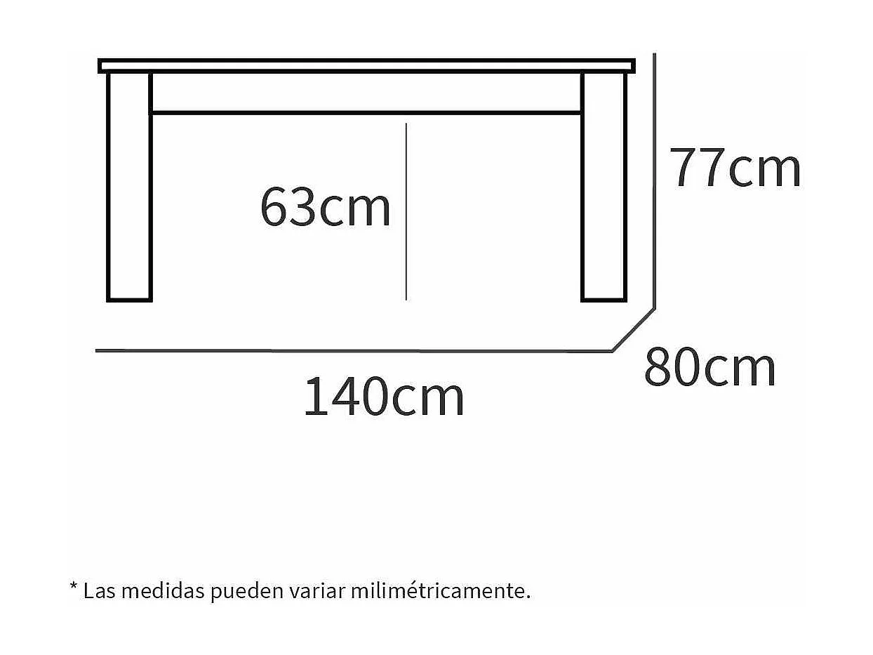 Mesa fija Kia para salón, cocina acabado roble cambrian, 77 cm(alto)140 cm(ancho)80 cm(la